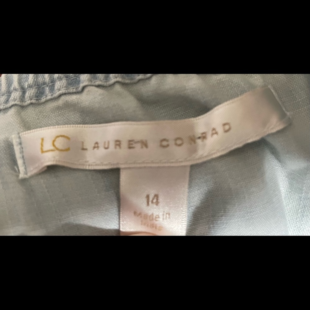 LC Lauren Conrad Ombré Light denim cotton dress size 14 - Picture 7 of 8